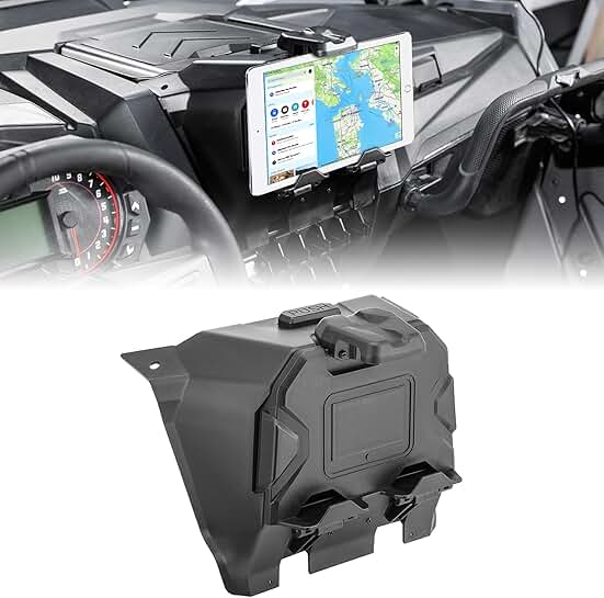 UTV Electronic Device Mount with Storage Box for 5.1-10 Inch Tablet
