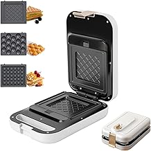 White 3-in-1 Sandwich Maker with Non-Stick Plates