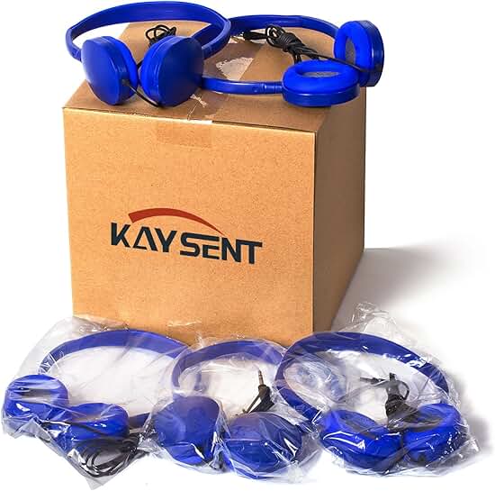 Bulk Pack of 25 Dark Blue Earbuds for School and Travel