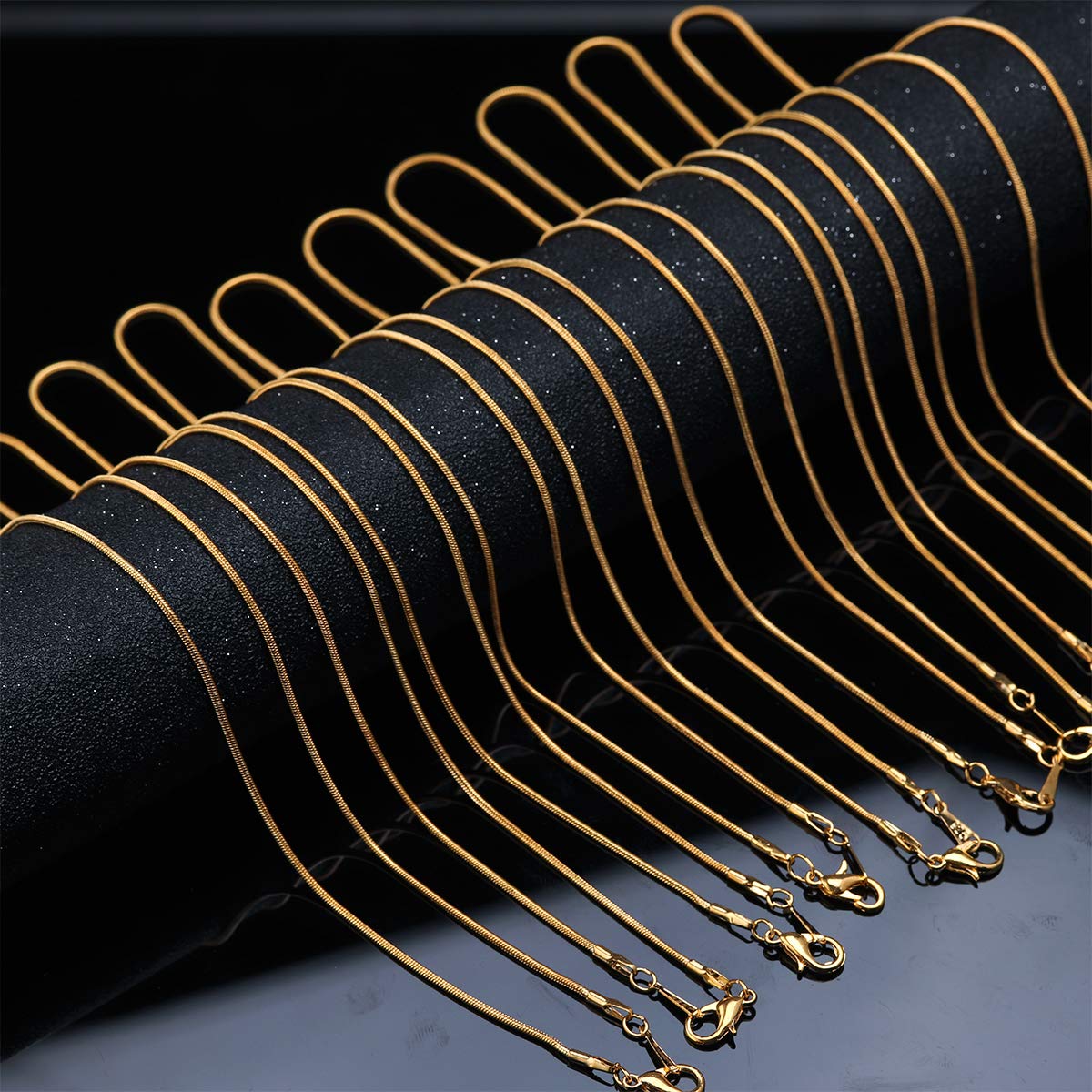 24 Pcs Gold and Silver Snake Chain Necklaces for Jewelry Making