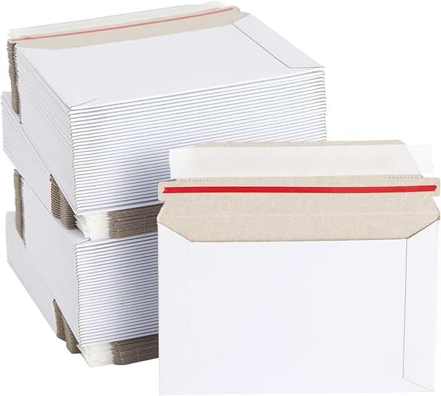 White mailing envelopes, 6.5 x 4.5 inches, 100 pack