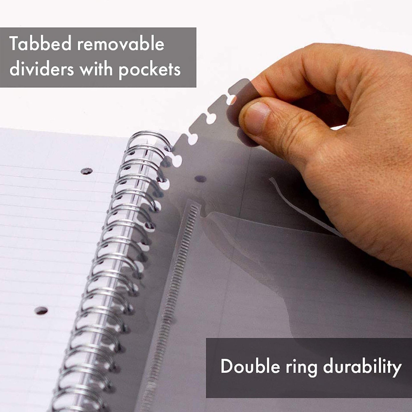 5-Subject Spiral Notebook Set with Dividers and Perforated Pages