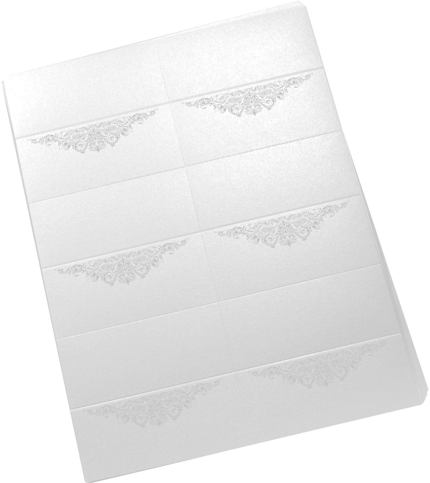 Silver Paisley Printable Place Cards, Set of 60