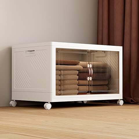 Large Collapsible Storage Bin with Wheels and Door