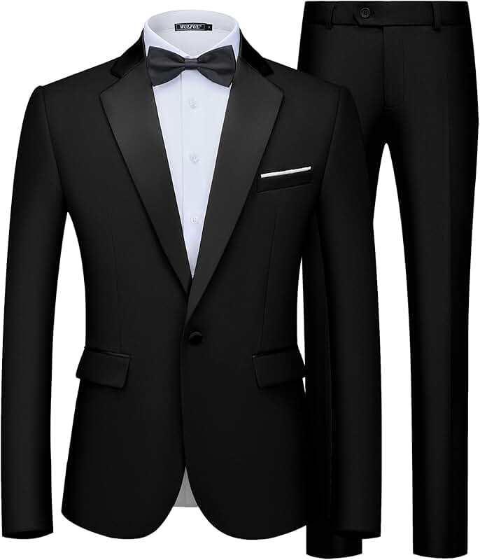 Men's Slim Fit 2-Piece Suit for Formal Events