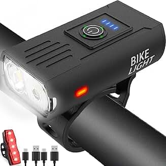 Bright USB Rechargeable Bike Light Set with Multiple Modes