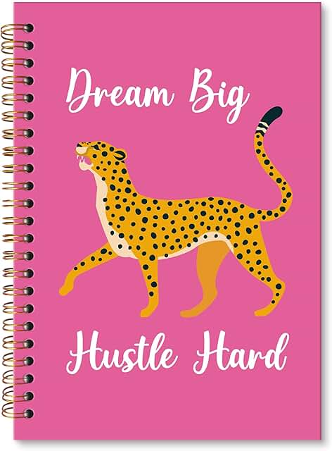 Pink Cheetah Print Spiral Notebook for Work and School