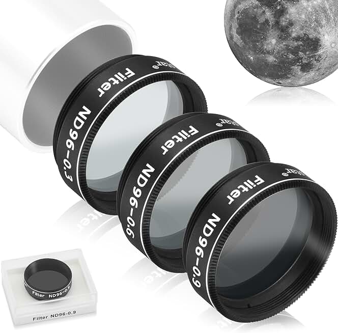 Telescope Moon Filter Kit with 3 Filters for Lunar Details