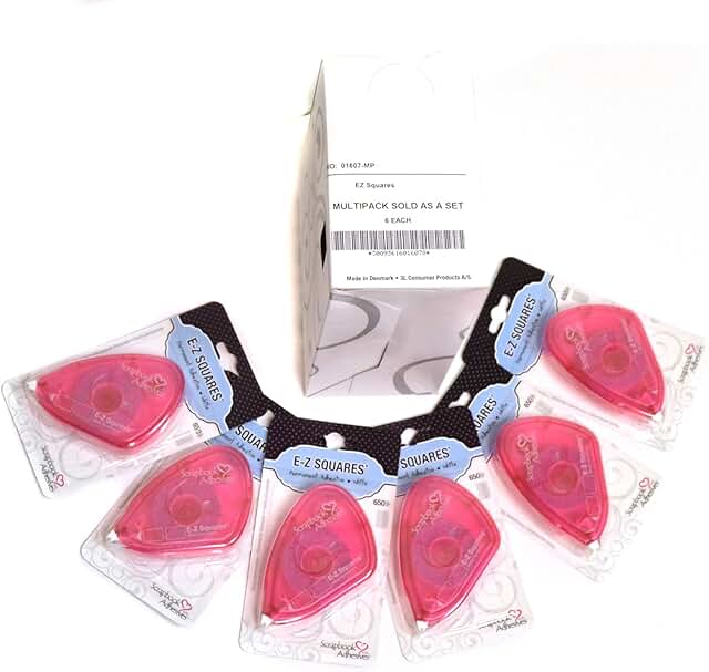 Set of 6 White Permanent Adhesive Dispensers with 650 Tabs