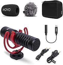 Compact shotgun microphone with shock mount for smartphones and cameras
