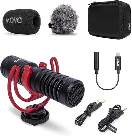 Compact shotgun microphone with shock mount for smartphones and cameras