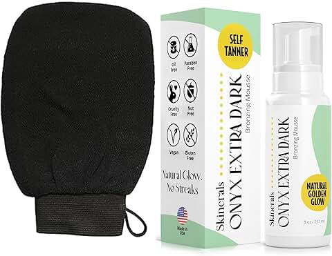 Onyx Dark Self Tanner Mousse with Exfoliating Glove