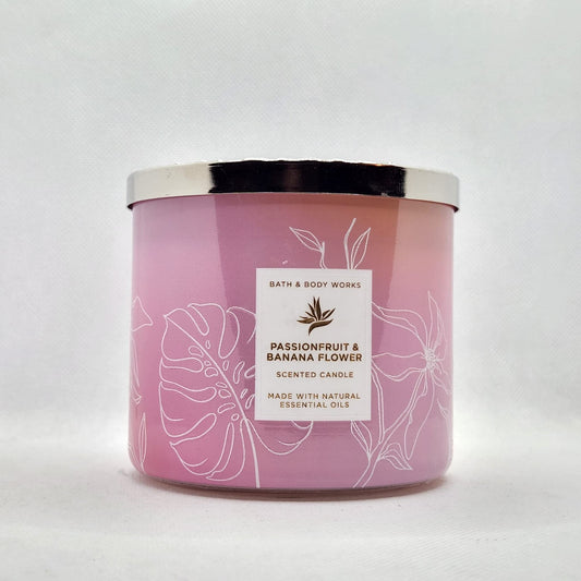  3-Wick Candle w/Essential Oils  14.5 oz  2022 Spring Scents! Pionfruit  Banana Flower)