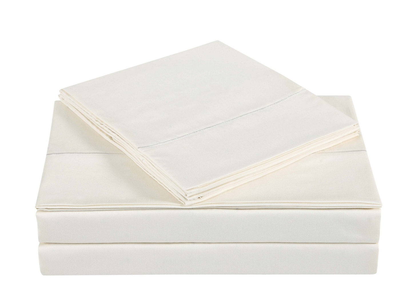 310 Thread Count Clic Solid Cotton Sateen King Sheet Set in Almond Milk