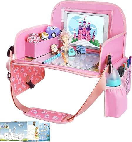 Kids Travel Tray with iPad Holder and Dry Erase Board