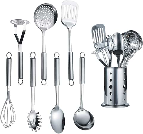 8-Piece Stainless Steel Cooking Utensil Set