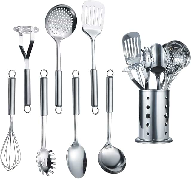 8-Piece Stainless Steel Cooking Utensil Set