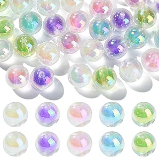 50 Glow-in-the-Dark Round Beads for Jewelry and Crafts