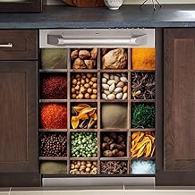 Wooden Spice Lattice Magnetic Dishwasher Door Cover