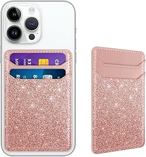 Rose Gold Glitter Self-Adhesive Phone Card Holder
