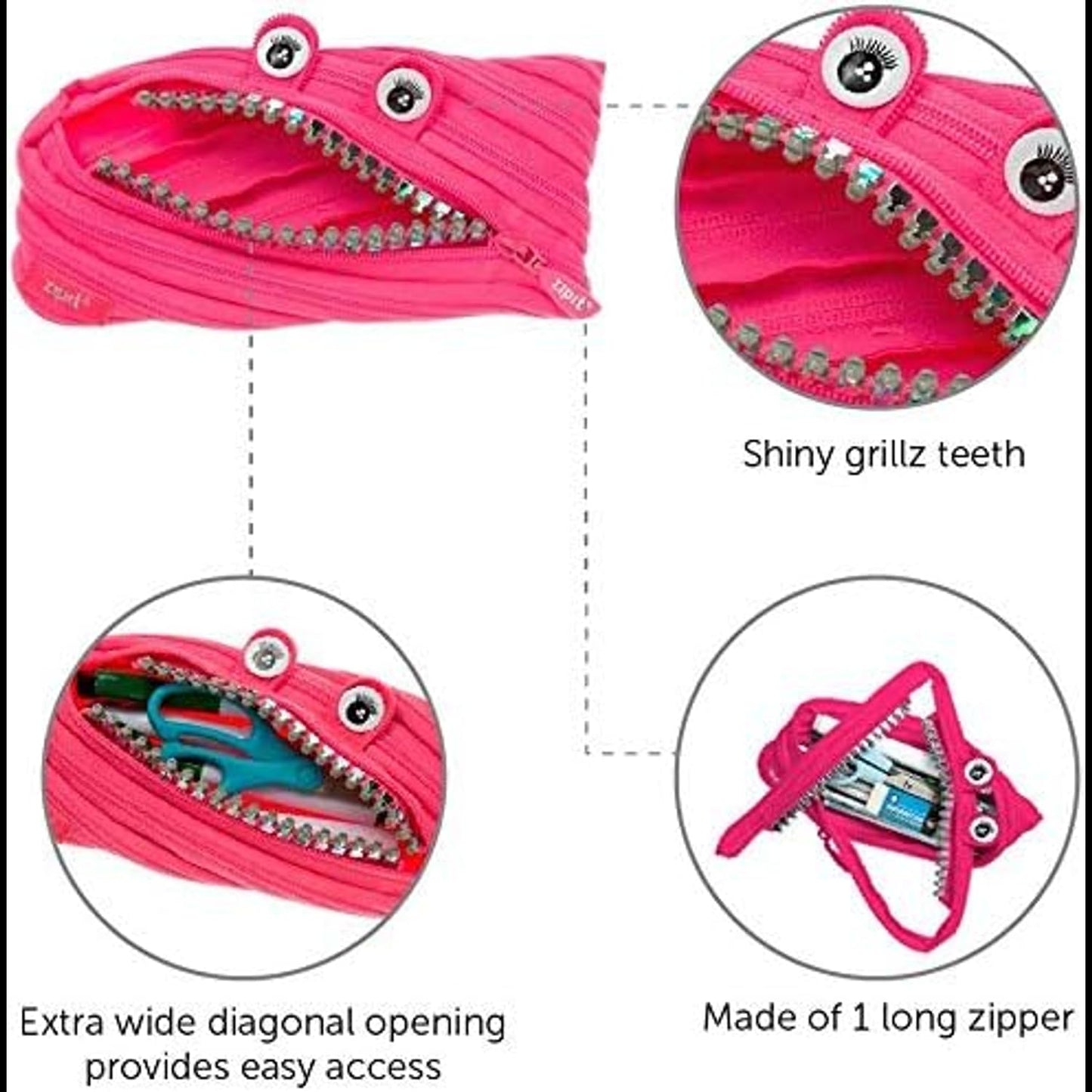 Pink Pencil Case for Girls and Teens