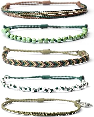 Bohemian Starfish Silver Beaded Waterproof Rope Bracelet