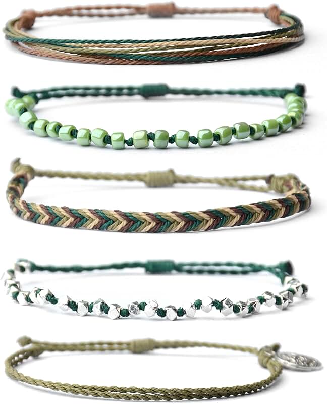 Bohemian Starfish Silver Beaded Waterproof Rope Bracelet