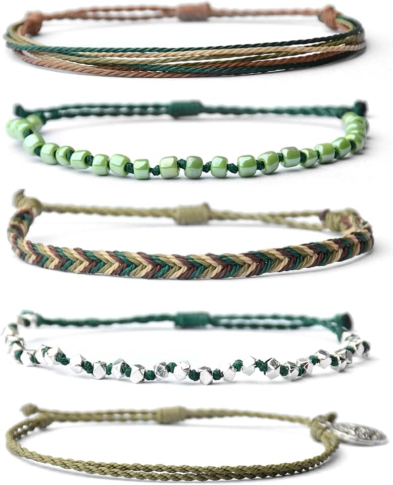 Bohemian Starfish Silver Beaded Waterproof Rope Bracelet