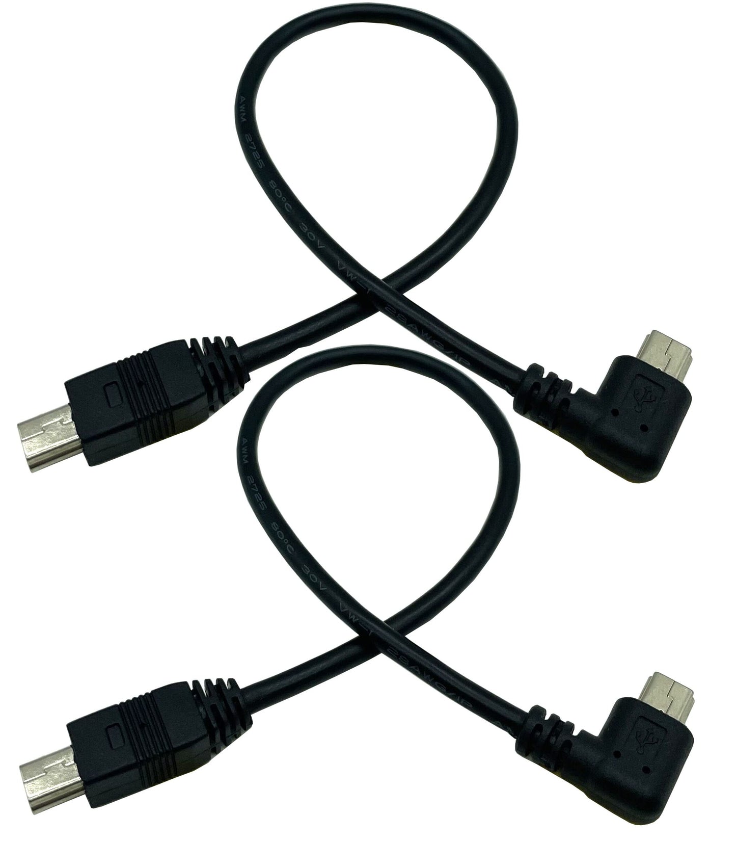 11 Inch USB 2.0 Mini B Male Cable, 2-Pack