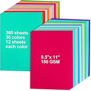 360 Sheets of 8.5" x 11" Colored Construction Paper