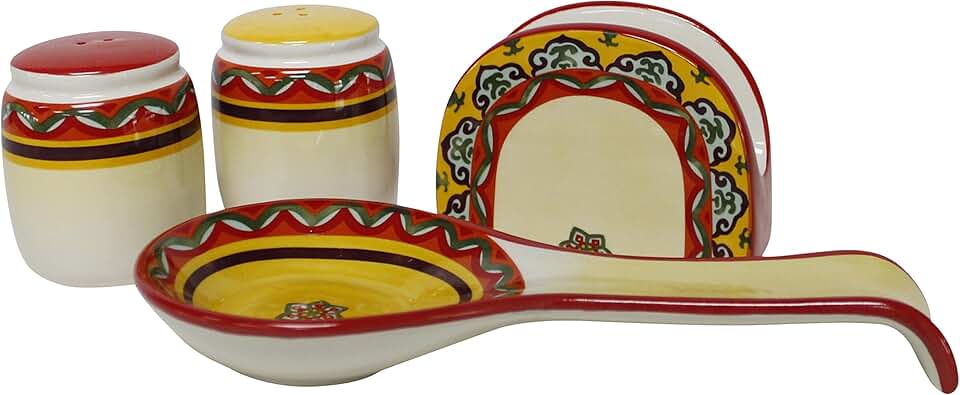 Multicolor 4-Piece Dinnerware and Serveware Set