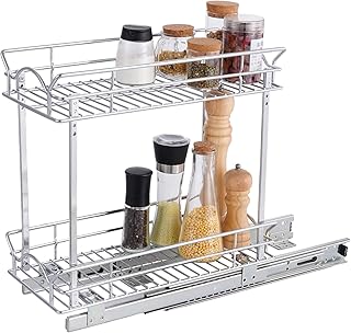 Slide Out Narrow Cabinet Organizer with 2 Shelves
