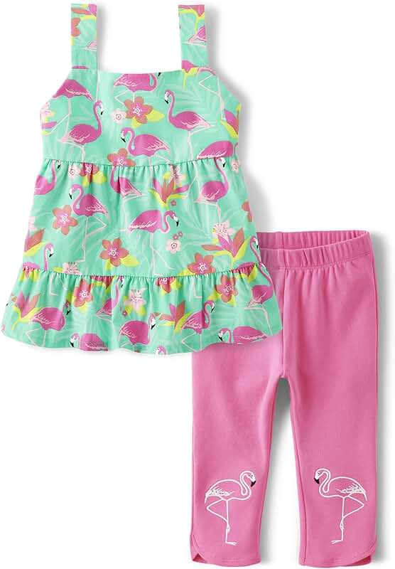 Girls Sleeveless Shirt and Leggings Set