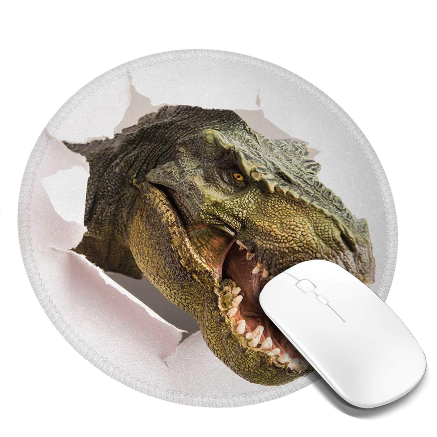 White Dinosaur Mouse Pad for Gaming and Office