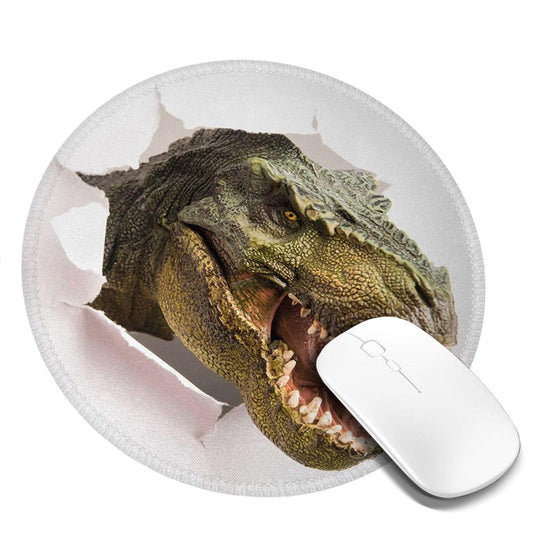 White Dinosaur Mouse Pad for Gaming and Office