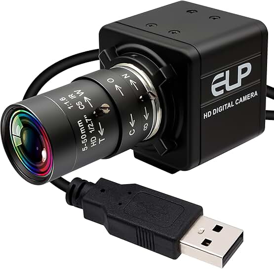 8MP USB Camera with Manual Zoom and Focus