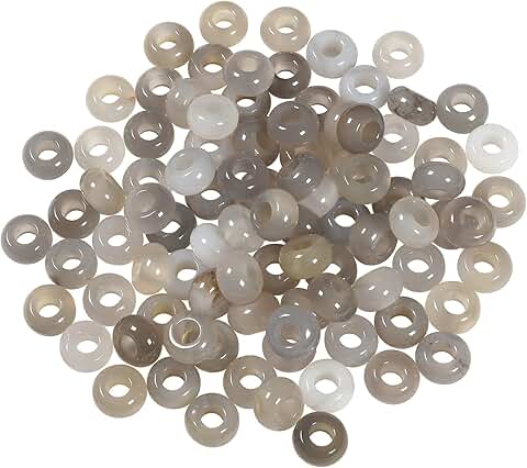 Pack of 20 Natural Grey Agate Crystal Beads for Jewelry Making