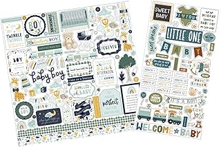 Baby Boy Scrapbooking Stickers, 12x12 Sheet, 2 Pieces