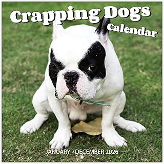 2026 Wall Calendar with Pooping Dogs Design