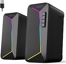 Bluetooth Computer Speakers with RGB Lighting and Stereo Sound