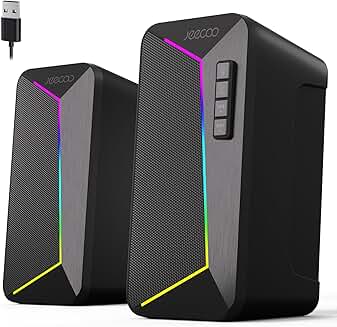 Bluetooth Computer Speakers with RGB Lighting and Stereo Sound
