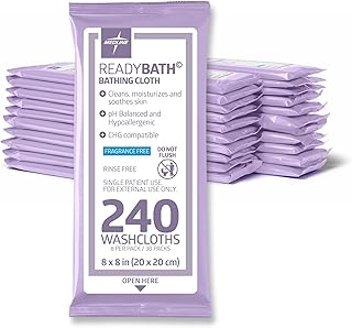 Adult Bath Wipes, Unscented, 240 Count