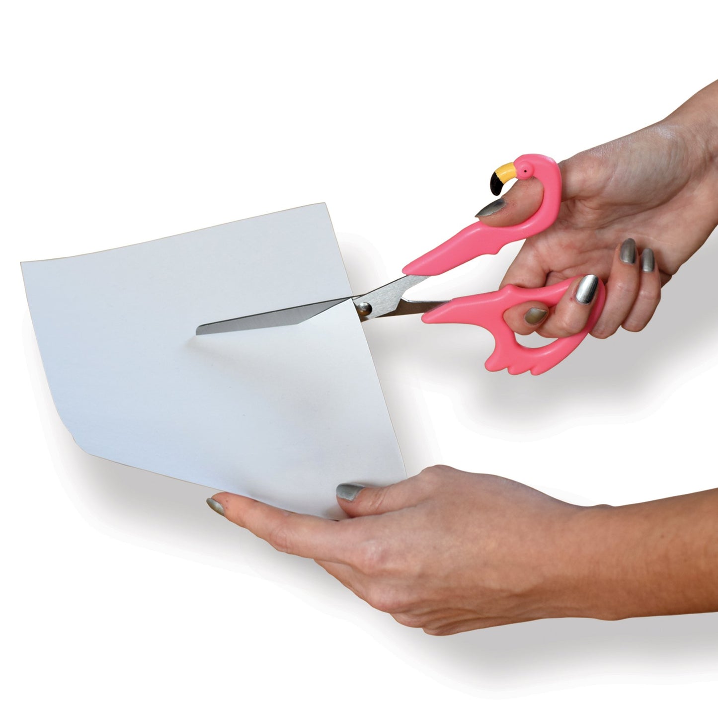 Pink plastic scissors with 4-inch steel blades