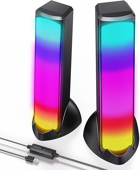 RGB Computer Speakers with LED Light and Stereo Sound