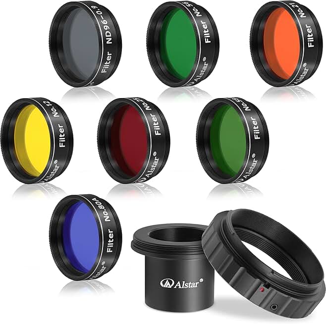 Telescope Photo Adapter and Filter Set for DSLR Cameras
