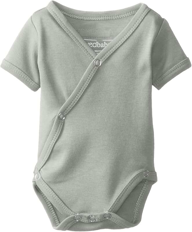 Unisex Baby Organic Short-Sleeve Kimono Bodysuit