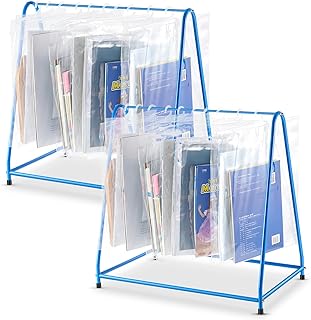 Two Metal Hanging Book Racks with Non-Slip Mats