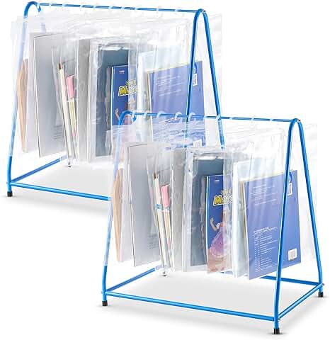 Two Metal Hanging Book Racks with Non-Slip Mats