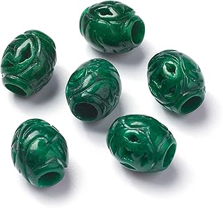Set of 5 Natural Myanmar Jade Beads for Jewelry Making