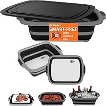 Large Collapsible BBQ Prep Tub with Lid and Cutting Board